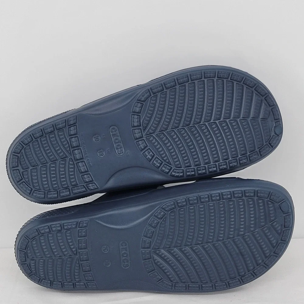 Crocs Classic Sandal Navy Blue Mens 10 Womens 12 Two Strap Slide